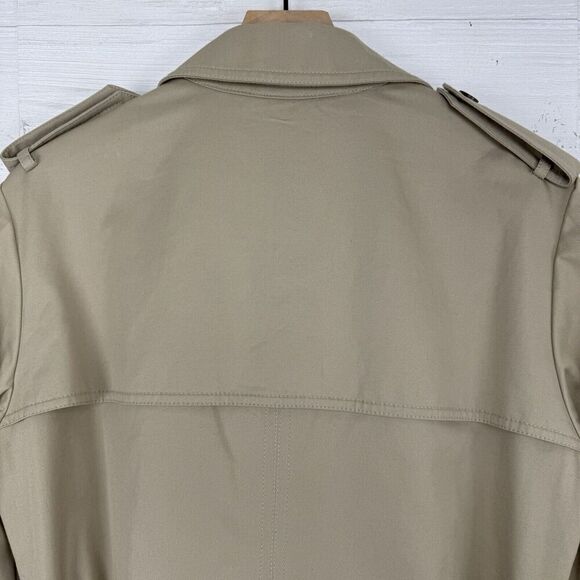 Banana Republic Classic Trench Coat Women M Double Breasted Belted Khaki Midi - Picture 7 of 16